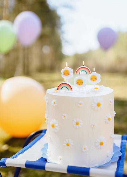 PartyDeco Gimtadienio žvakutės „Ramunėlės“ - Uogų kopos
