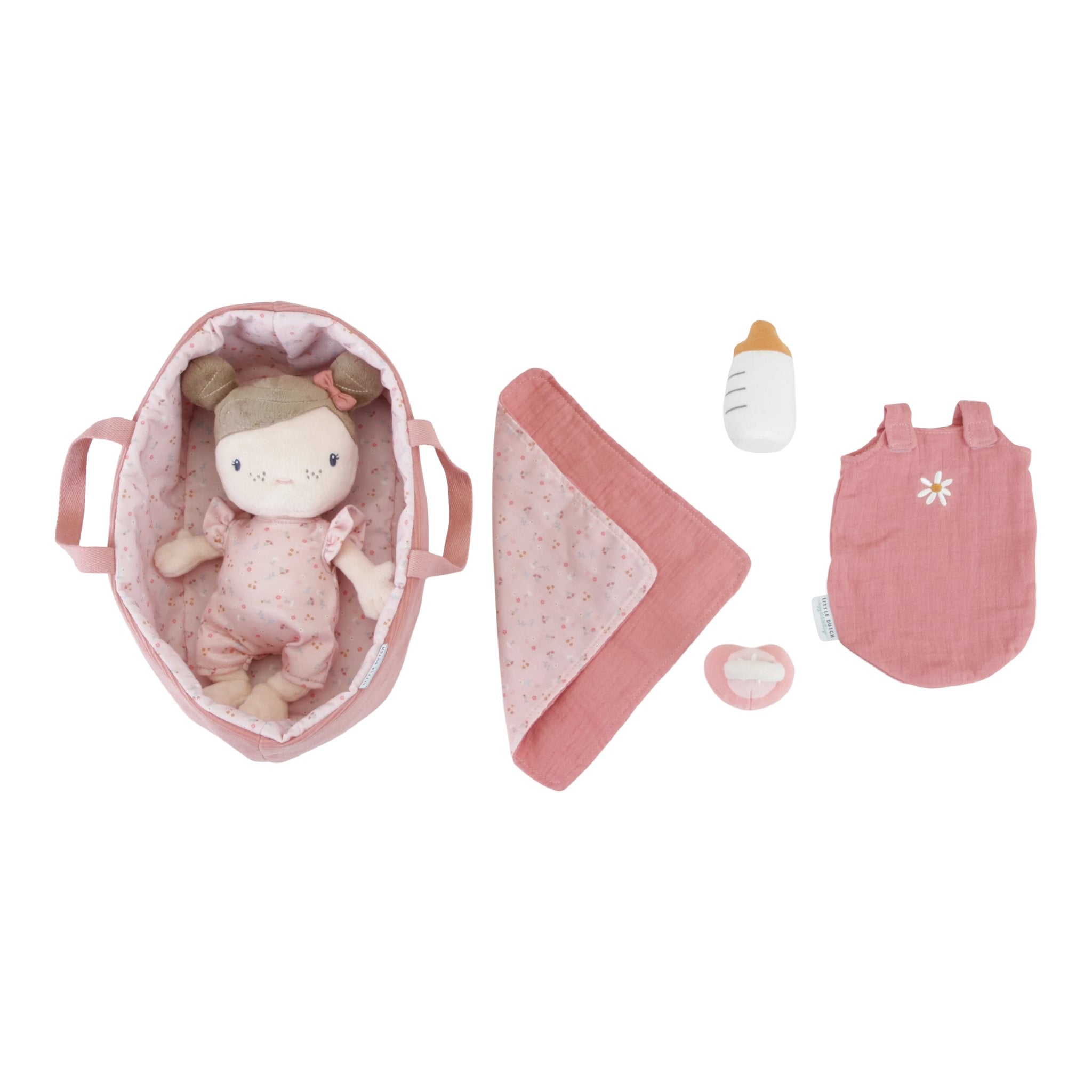 Little Dutch Lėlė/kūdikis "Rosa" su krepšeliu ir priedais - Uogų kopos