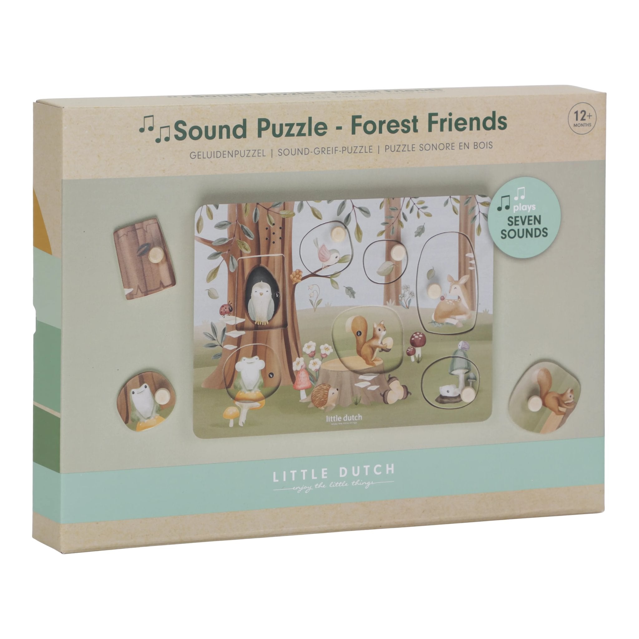 Little Dutch Medinė dėlionė su garsu „Forest Friends" - Uogų kopos