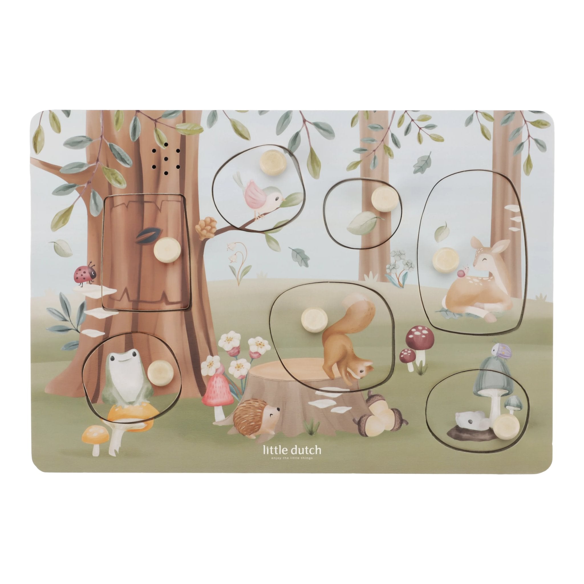 Little Dutch Medinė dėlionė su garsu „Forest Friends" - Uogų kopos