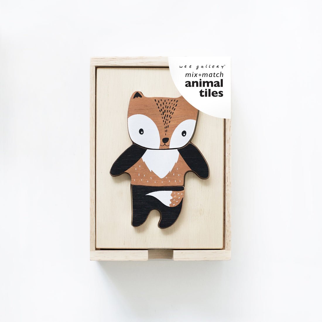 Wee Gallery Medinės „Mix & Match“ gyvūnų kortelės - Uogų kopos