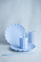 PartyDeco Plastikinės lėkštutės „Frill“, 22 x 22 cm, 4 vnt. - Šviesei mėlyna - Uogų kopos