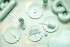 PartyDeco Plastikinės lėkštutės „Frill“, 22 x 22 cm, 4 vnt. - Žalia - Uogų kopos