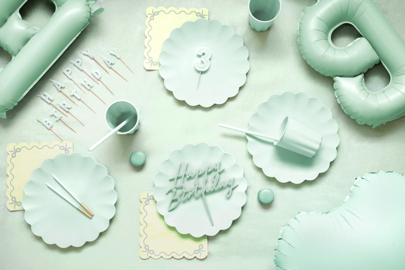 PartyDeco Plastikinės lėkštutės „Frill“, 22 x 22 cm, 4 vnt. - Žalia - Uogų kopos