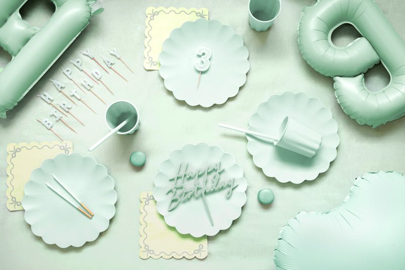 PartyDeco Plastikiniai šiaudeliai, šviesiai žali, 23 cm, 12 vnt. - Uogų kopos