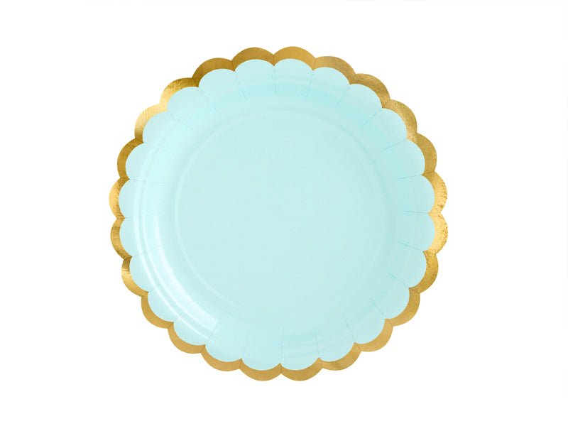 PartyDeco Popierinės lėkštutės 18 cm - Mėtinė - Uogų kopos