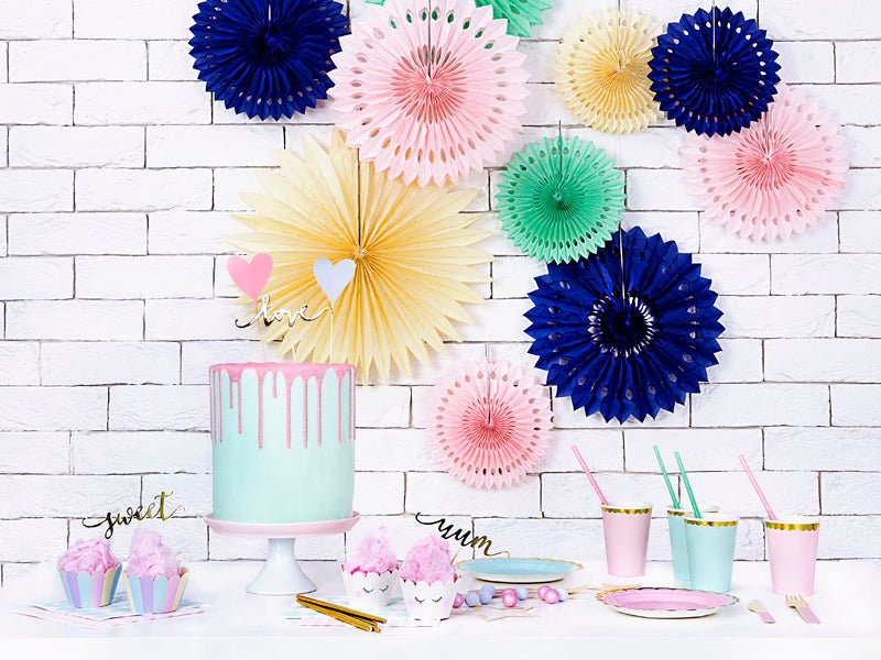PartyDeco Popierinės lėkštutės 18 cm - Mėtinė - Uogų kopos