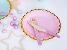 PartyDeco Popierinės lėkštutės 18 cm - Rožinė - Uogų kopos