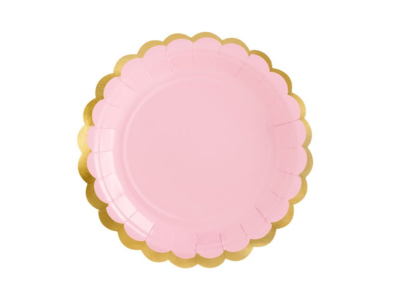 PartyDeco Popierinės lėkštutės 18 cm - Rožinė - Uogų kopos