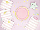 PartyDeco Popierinės lėkštutės 18 cm - Rožinė - Uogų kopos