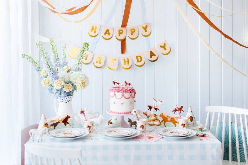 PartyDeco Popierinės lėkštutės „Arkliai“, 18 cm - Uogų kopos