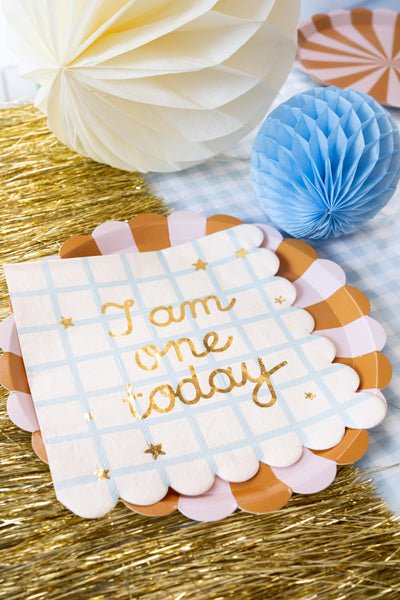 PartyDeco Popierinės lėkštutės „Dryželiai“, 21 cm - Uogų kopos
