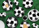 PartyDeco Popierinės lėkštutės „Futbolas“, 18 cm - Uogų kopos