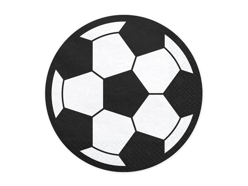 PartyDeco Popierinės servetėlės „Futbolas“, 13,5 cm - Uogų kopos