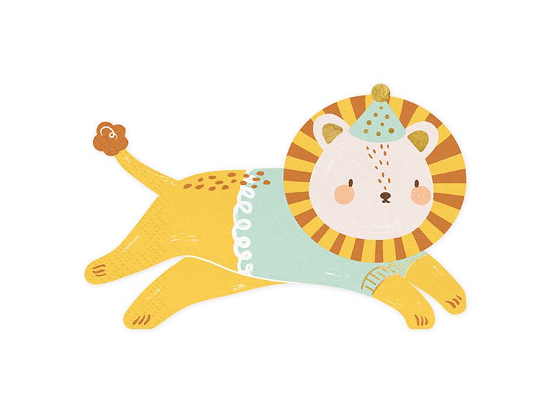 PartyDeco Popierinės servetėlės „Liūtas Leo“, 16 x 10 cm - Uogų kopos