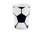 PartyDeco Popieriniai puodeliai „Futbolas“, 260 ml - Uogų kopos