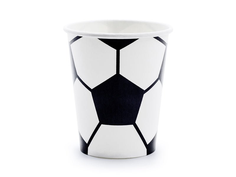 PartyDeco Popieriniai puodeliai „Futbolas“, 260 ml - Uogų kopos