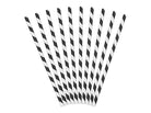PartyDeco Popieriniai šiaudeliai „Juoda - Balta" 19.5 cm, 10 vnt. - Uogų kopos