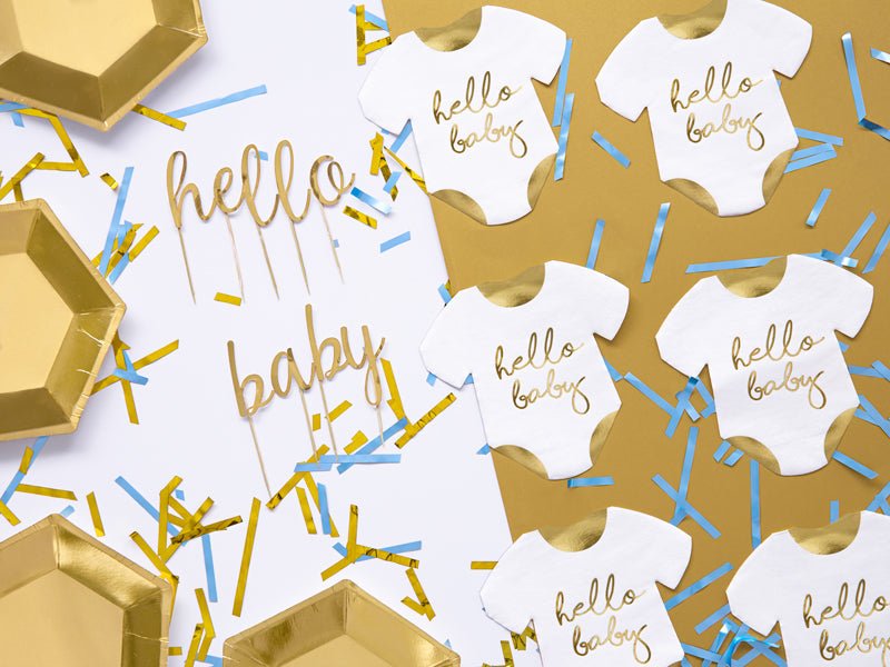 PartyDeco Servetėlės „Hello Baby“, 16 x 16 cm - Uogų kopos