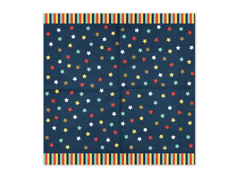 PartyDeco Servetėlės „Žvaigždės“, 33 x 33 cm - Uogų kopos