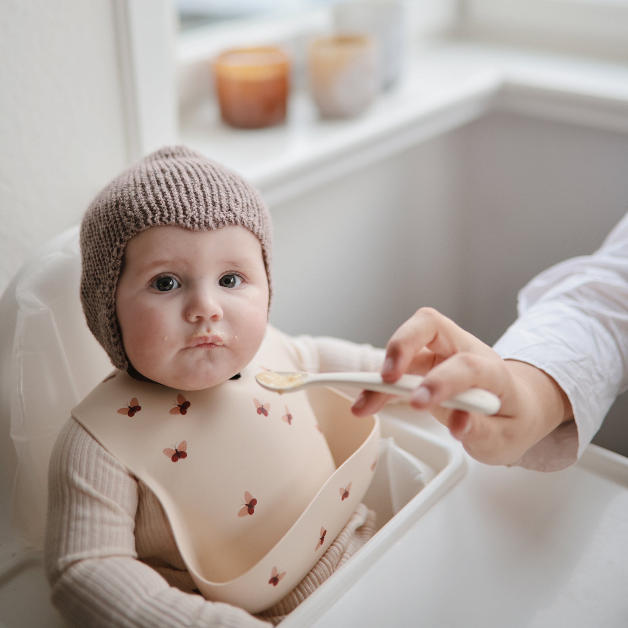 Mushie Silikoniniai maitinimo šaukšteliai 2vnt. - Alyvinė - Uogų kopos