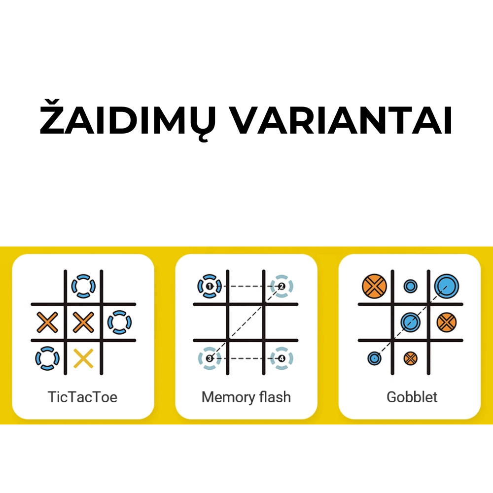 Giiker Tic - Tac - Toe interaktyvi konsolė - Geltona - Uogų kopos