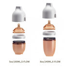 HEORSHE Ultra Wide Neck buteliukas 160ml.,0 - 3 mėn. - Pilka - Uogų kopos