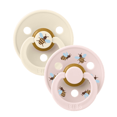 BIBS Urban Garden apvalūs čiulptukai 2vnt. - Bumblebee Ivory Mix - Uogų kopos