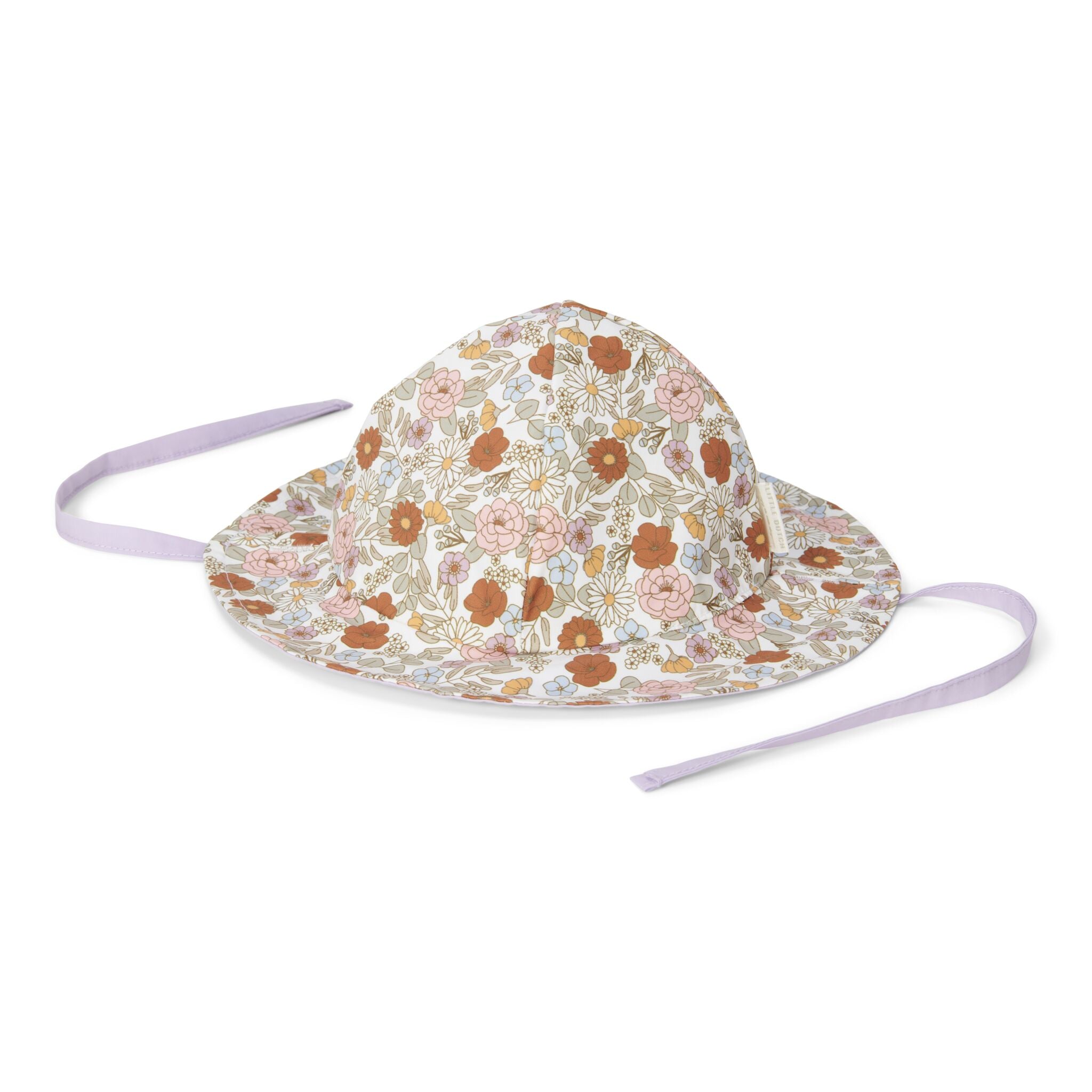 Little Dutch Užrišama dvipusė kepurė nuo saulės "Vintage Little Flowers/Mauve" - Uogų kopos