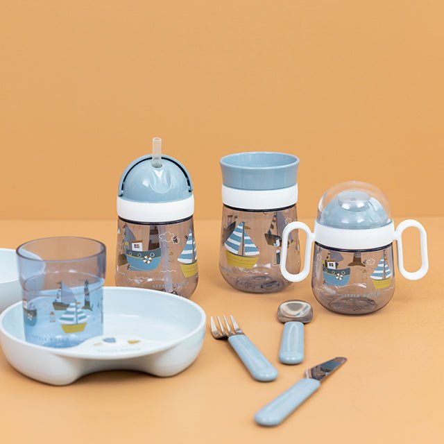 Little Dutch Vaikiška gertuvė su šiaudeliu 300 ml "Jūreivio įlanka" - Uogų kopos